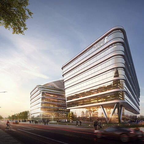 thermfix vario Murs-rideaux and unico Portes - United Imaging Smart Medical Campus, Shanghai, Chine located in Shanghai, Chine